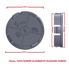 Jant Göbeği Citroen 65/62 62mm Yuvaya Göre 4'lü set PLASTO